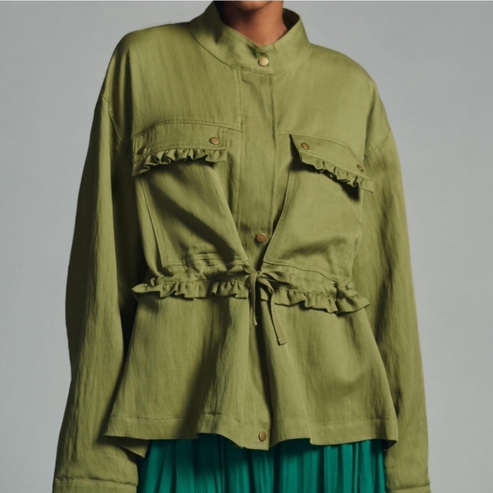 BY ANTHROPOLOGIE Oversized Utility Jacket Moss Green Size XL